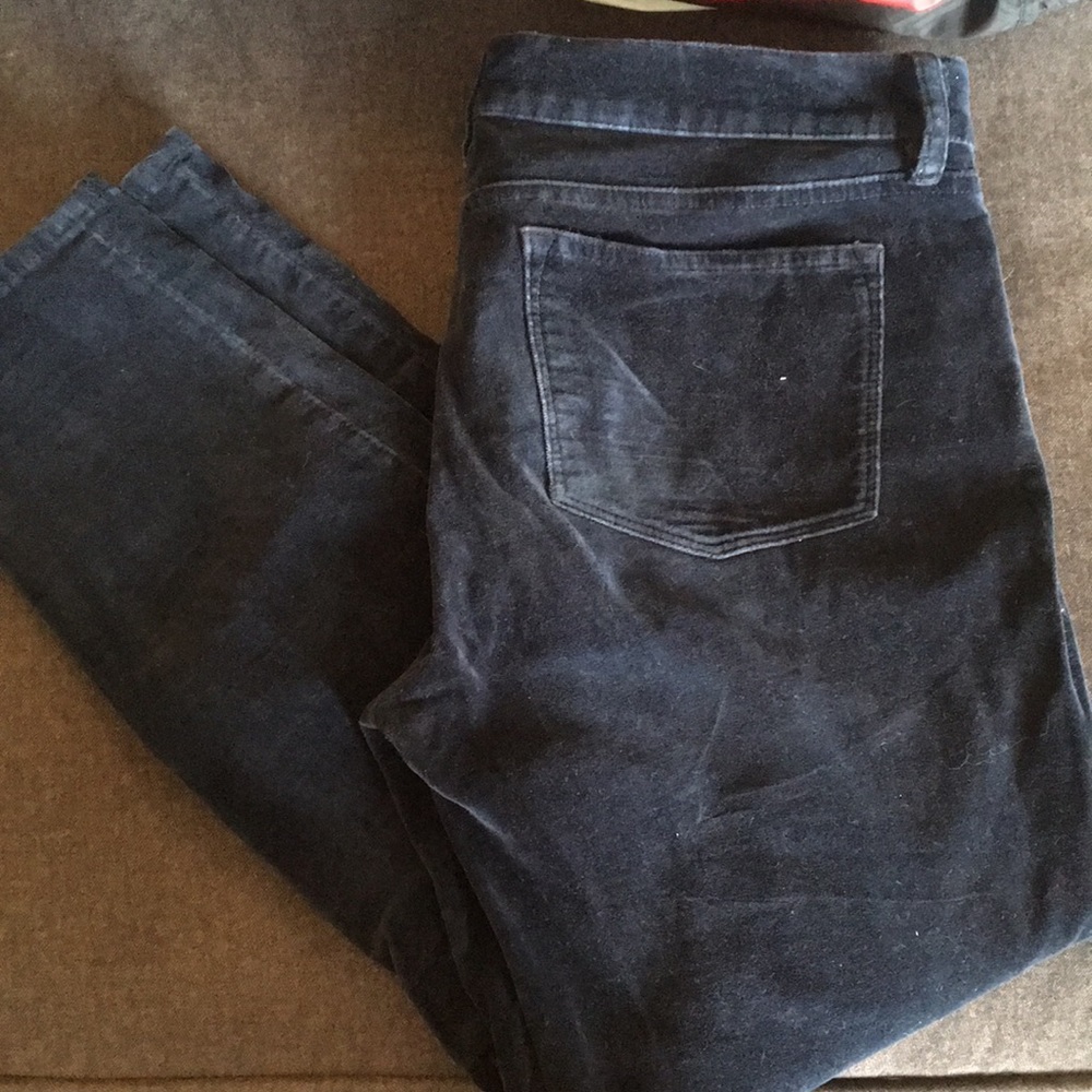 JCrew Navy velvet toothpick pants size 29/8